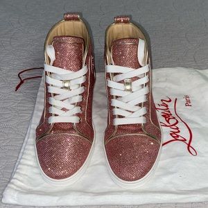 Louboutin glitter sneakers LIKENEW